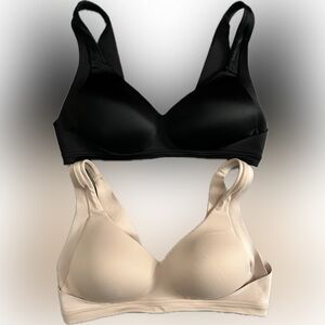 2 Warner’s Size Small (34C) Padded No Underwire Black & Tan Bras for $18